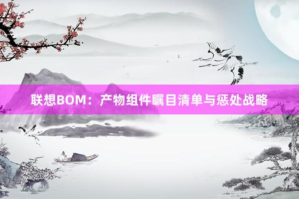 联想BOM：产物组件瞩目清单与惩处战略