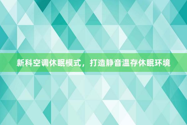 新科空调休眠模式，打造静音温存休眠环境